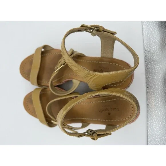 Kate Spade Espadrille Wedges Womens 8 Rainbow Striped Vacation 3.75" Heel Travel - Picture 6 of 7